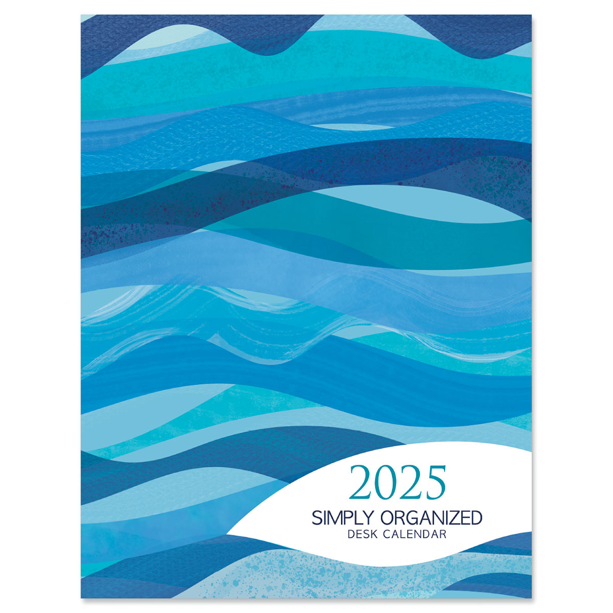 Watercolor Waves 2025 Desk Calendar | Colorful Images