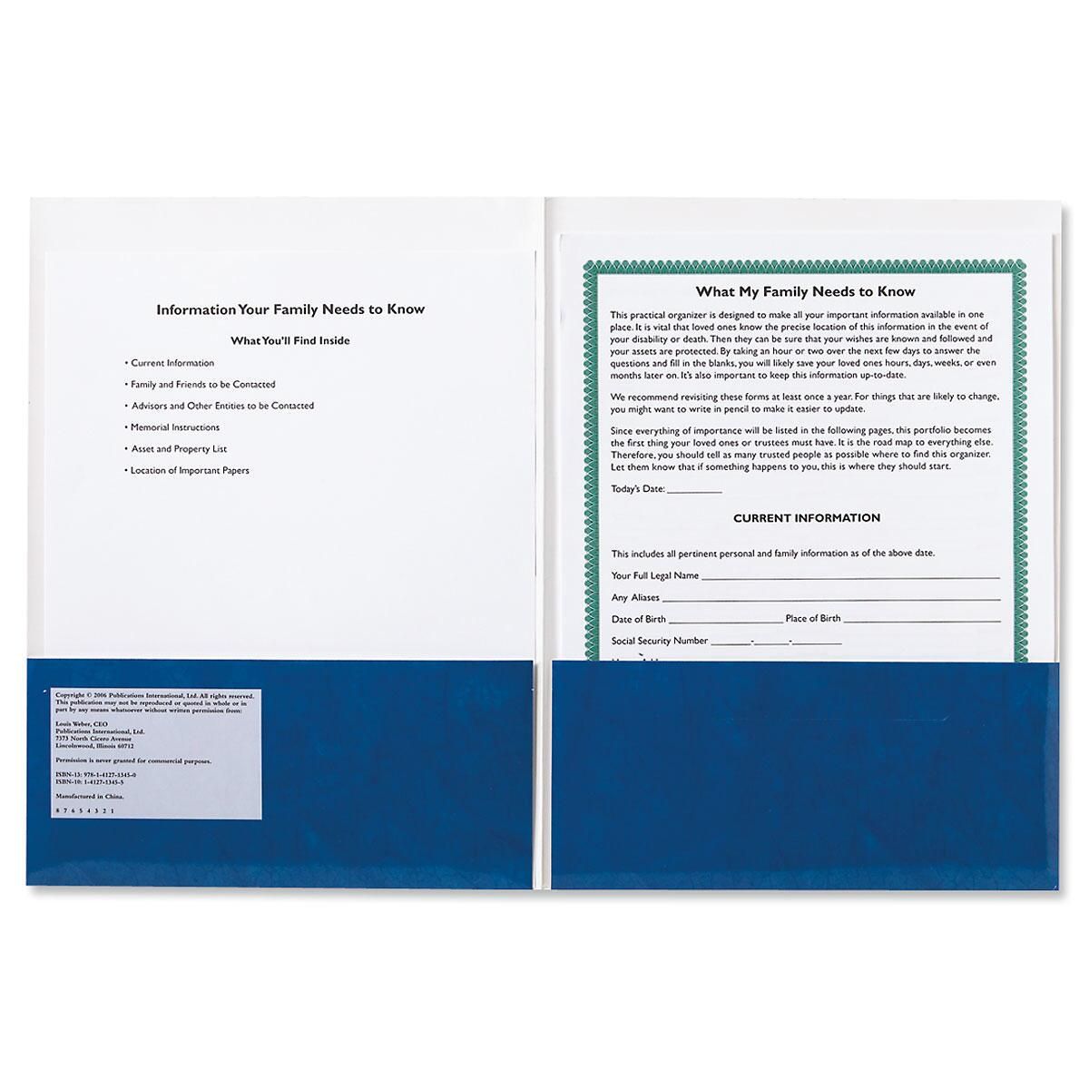 Information My Family Needs to Know Kit Colorful Images