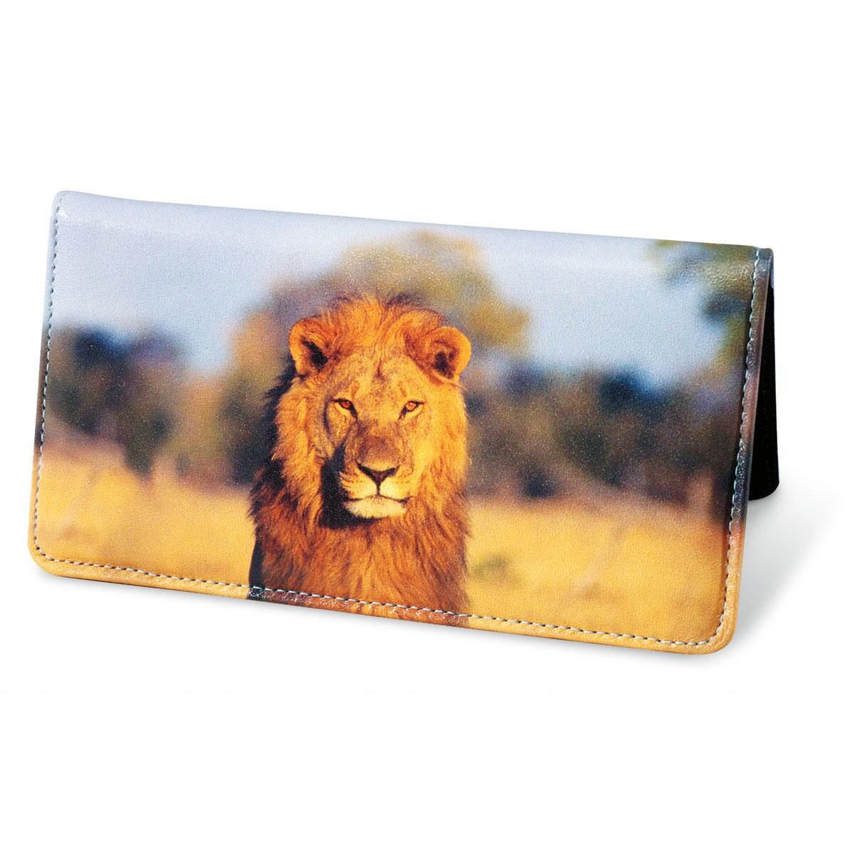 Wildlife of Africa Leather Personal Checkbook Cover