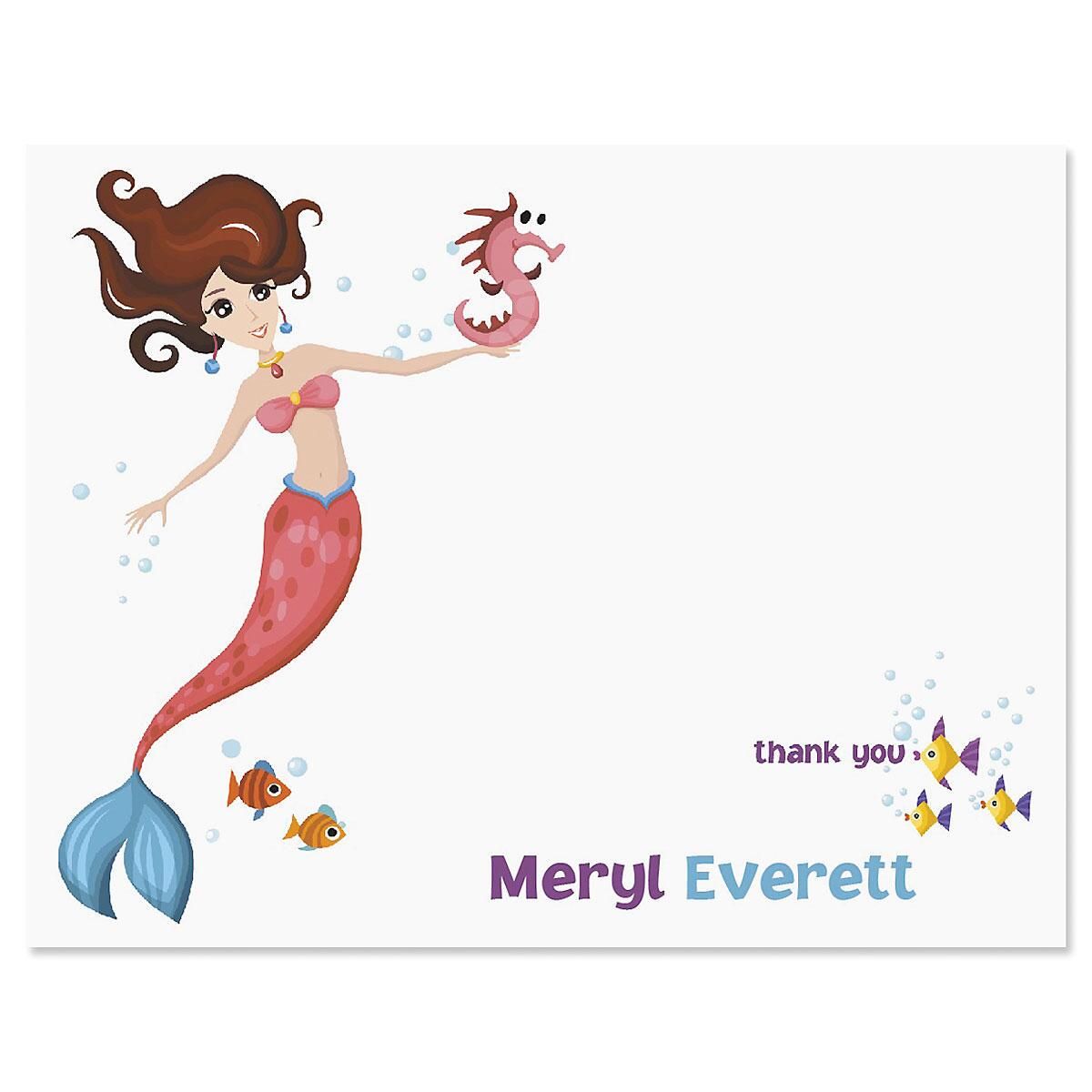 Mermaid Custom Thank You Cards