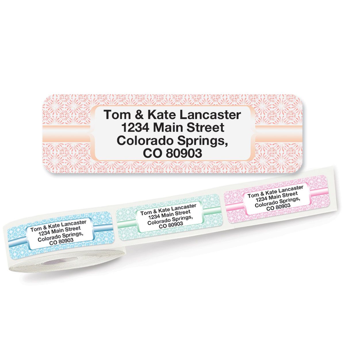 Classy Prep Rolled Return Address Labels | Colorful Images