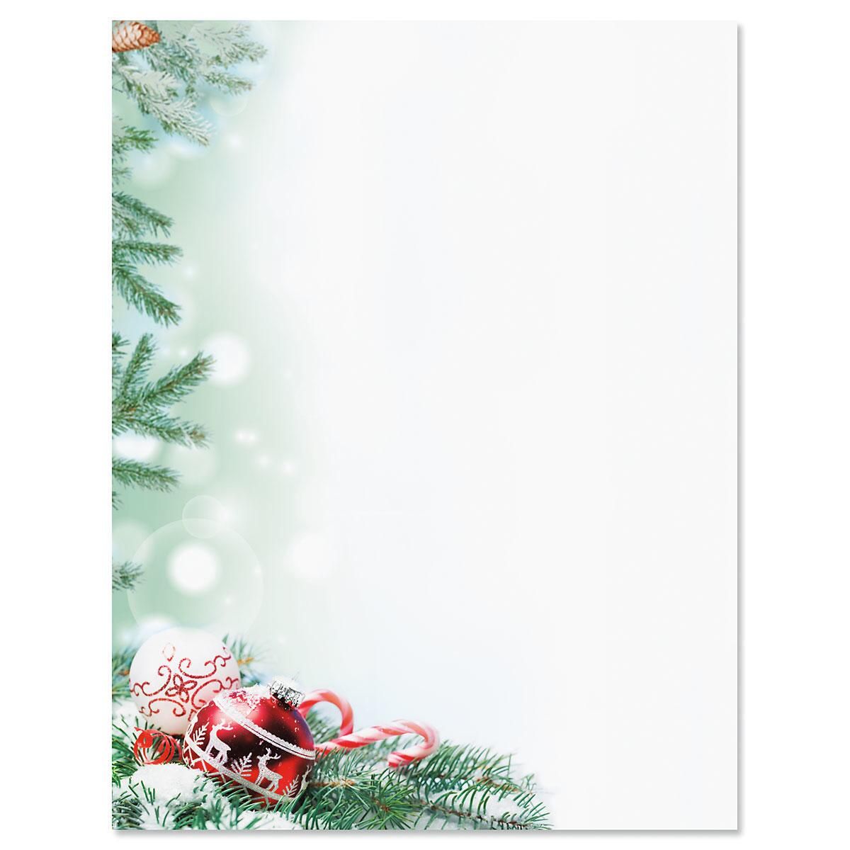 Crystal Pineboughs Christmas Letter Paper