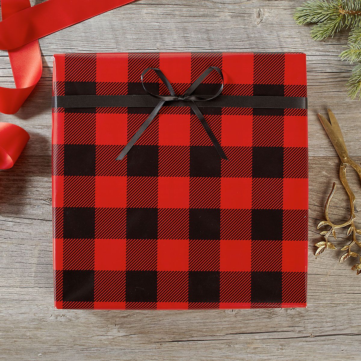 Buffalo Plaid Jumbo Rolled Gift Wrap Colorful Images