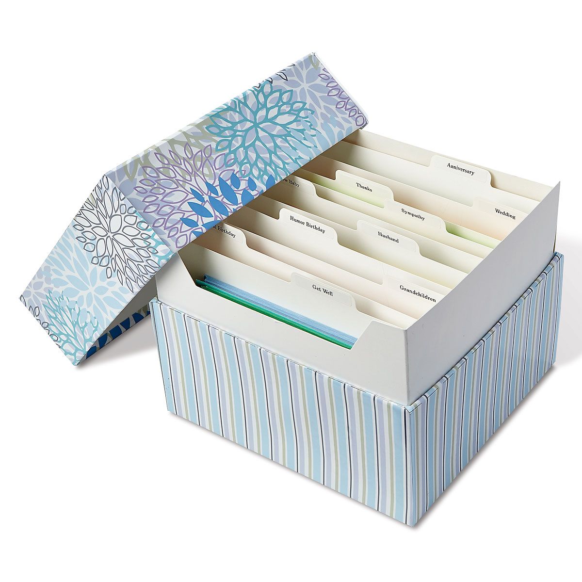 Cool Floral Greeting Card Organizer Box