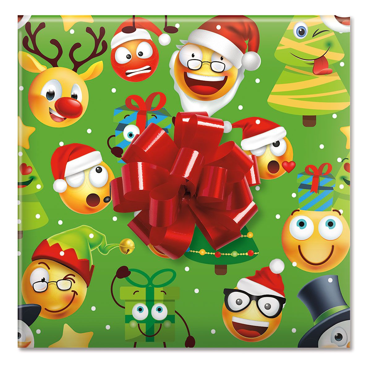 Christmas Emoji Jumbo Rolled Gift Wrap | Colorful Images