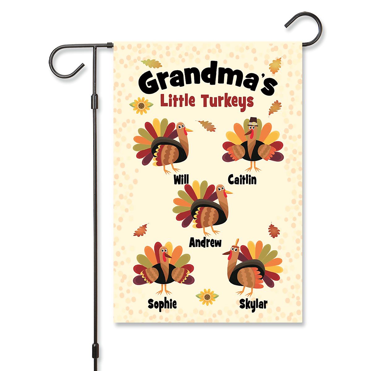 Grandma's Turkeys Garden Flag | Colorful Images