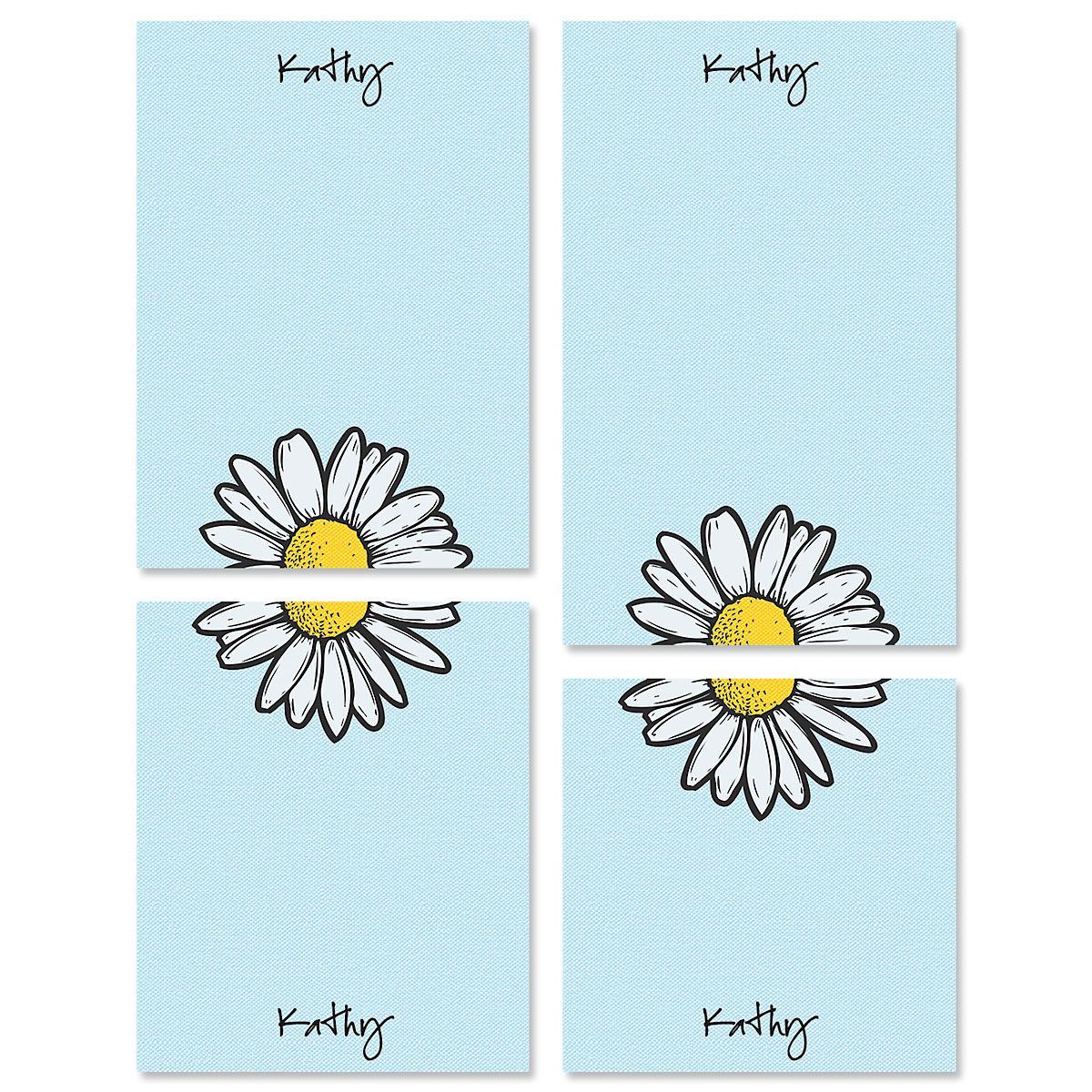 Textile Daisy Custom Memo Pad Sets