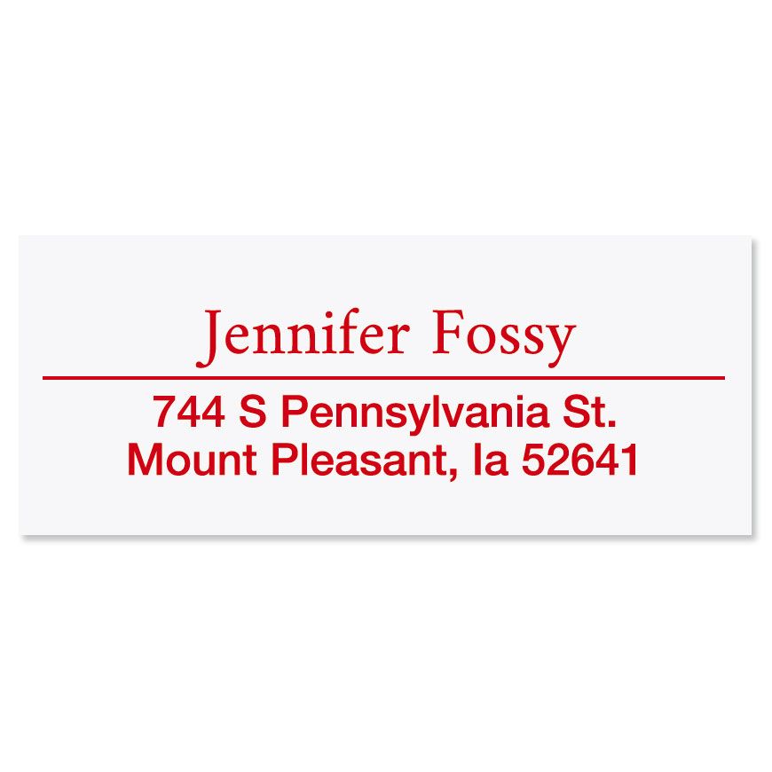 Custom Accent Line Address Stamp - Red Ink Red Stamp