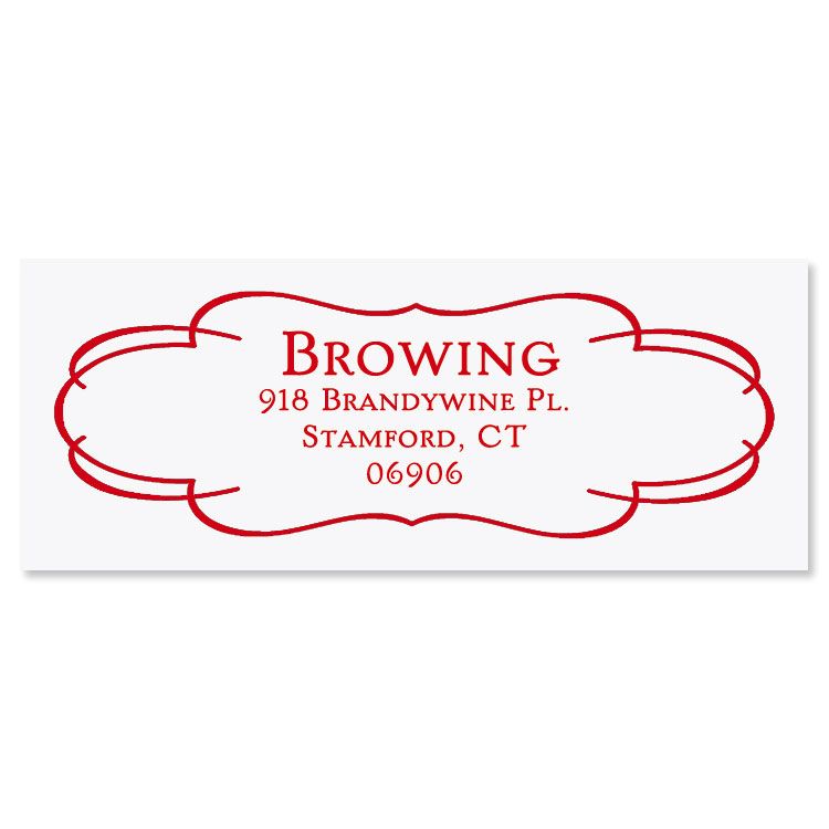 Custom Elegant Frame Address Stamp - Red Ink Red Stamp