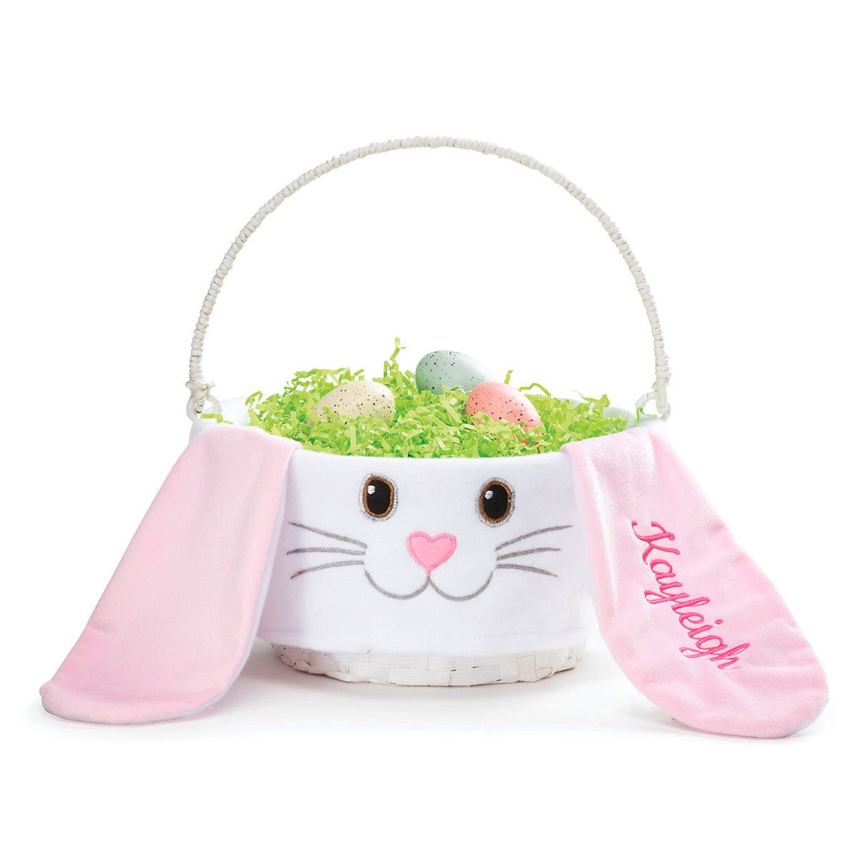 Pink Bunny Face Personalized Easter Basket