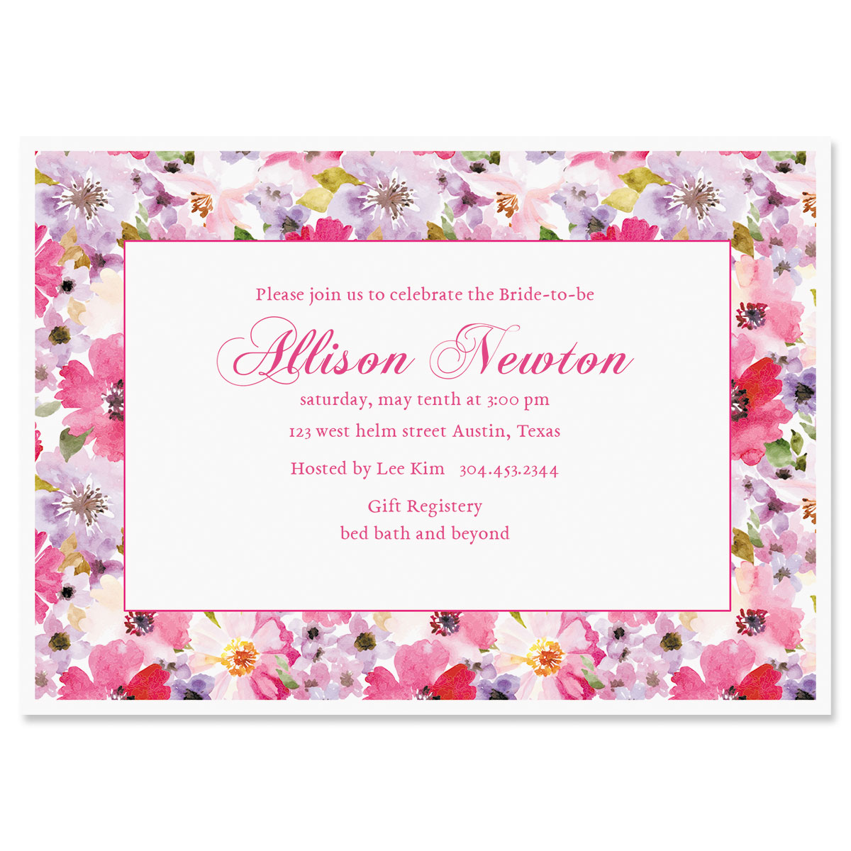 Custom Bountiful Floral Invitation - Heavy Weight Stock