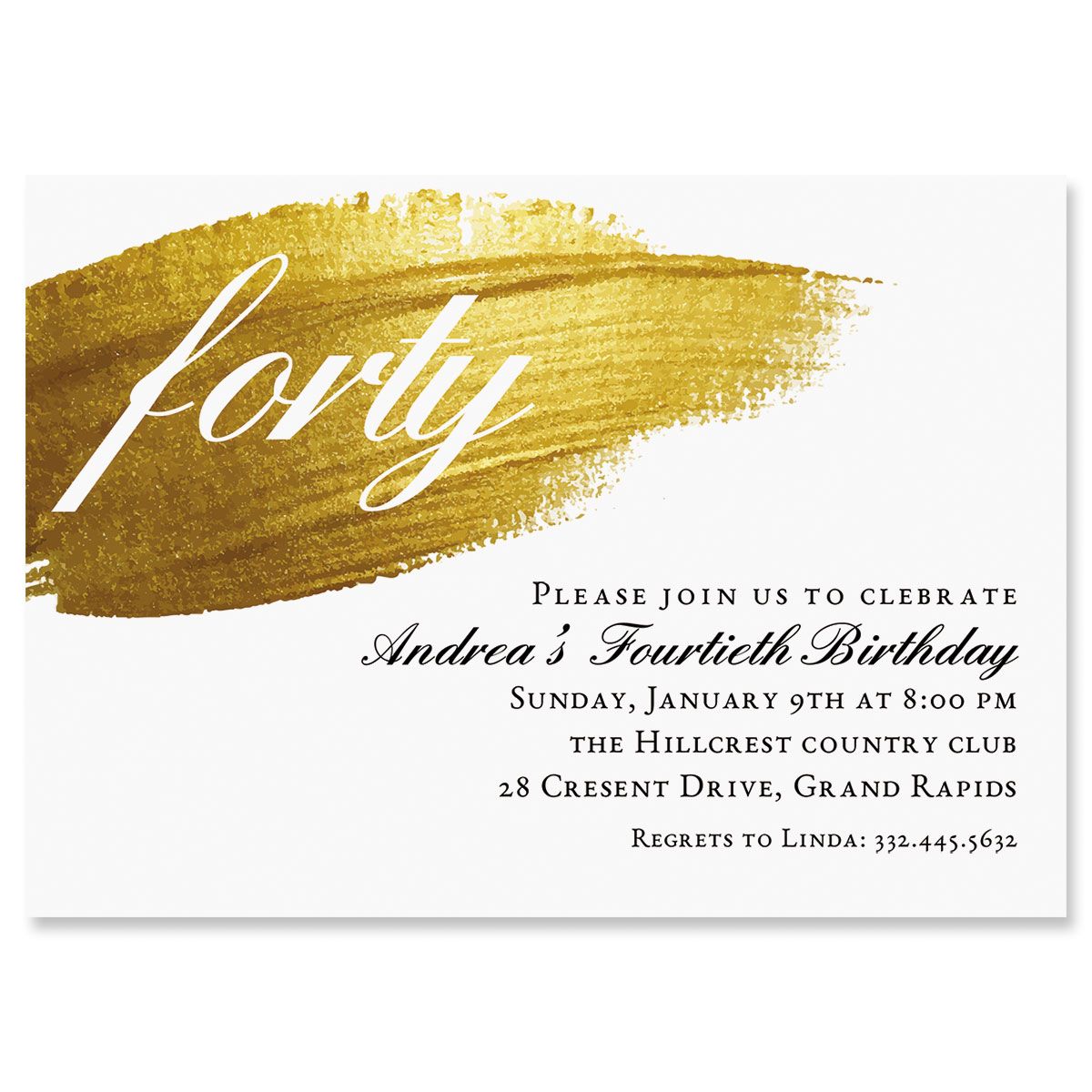 Custom Brushed Elegance Milestone Invitation - Light Weight Stock