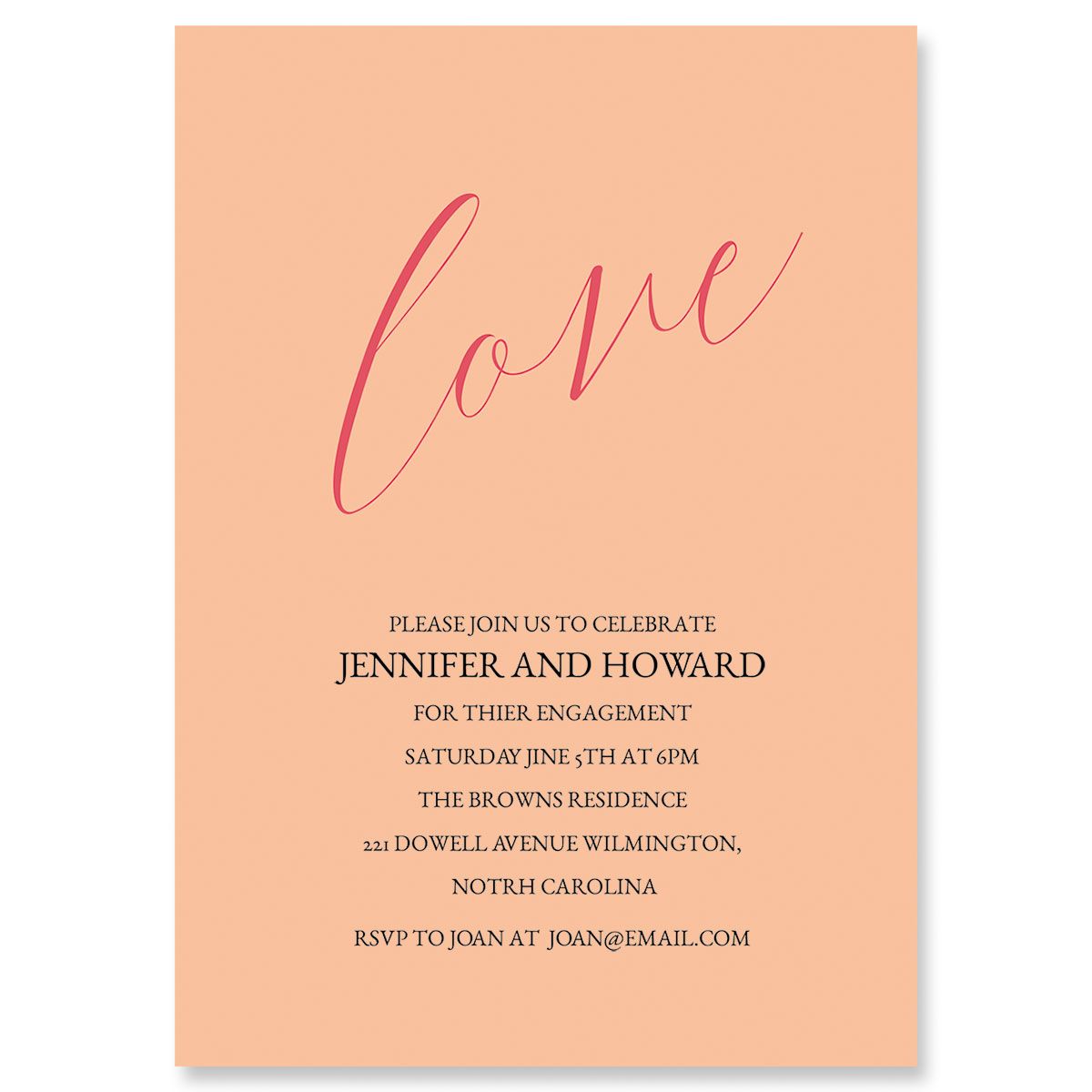 Custom Love Engagement Invitation - Light Stock