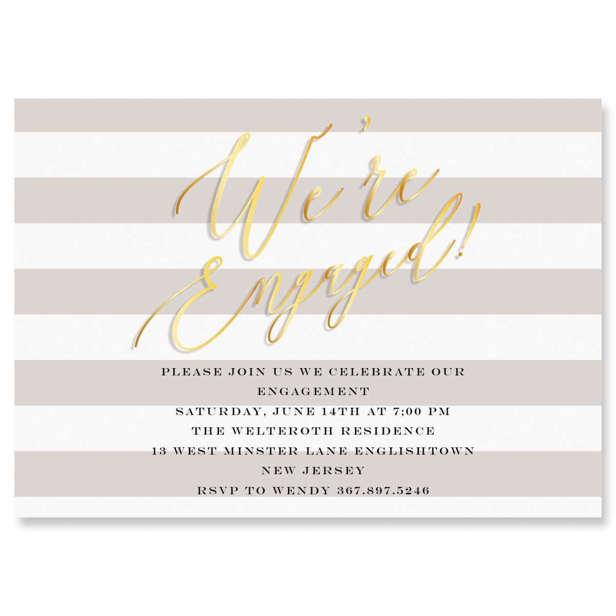 Custom We're Engaged Invitation - Heavy Stock