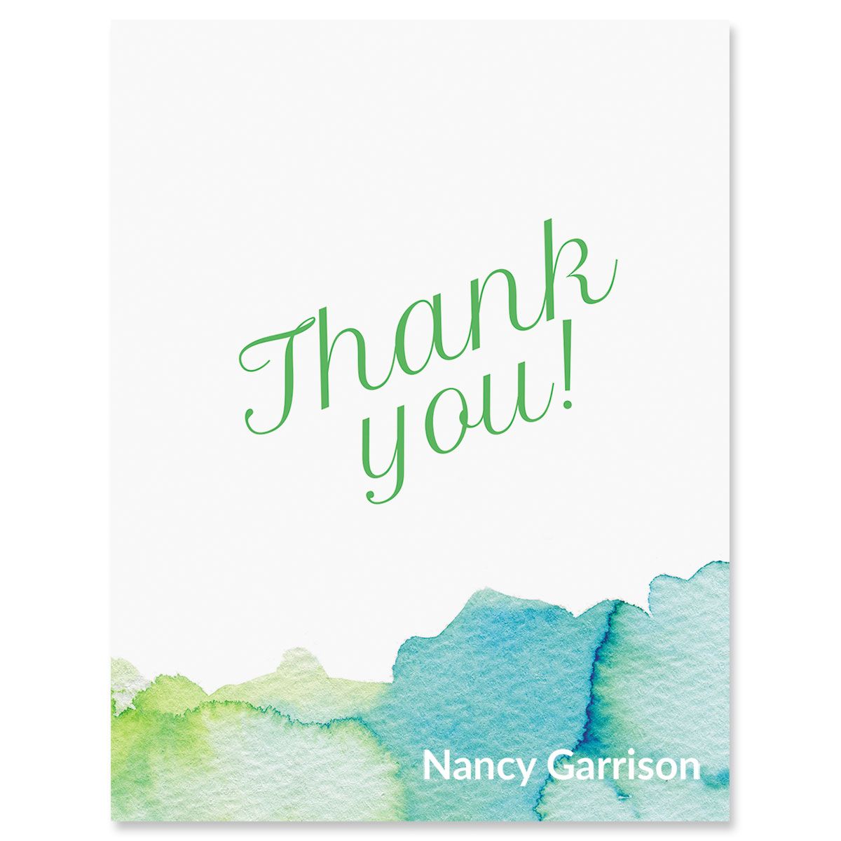Custom Watercolor Thank You Cards - Heavy Stock
