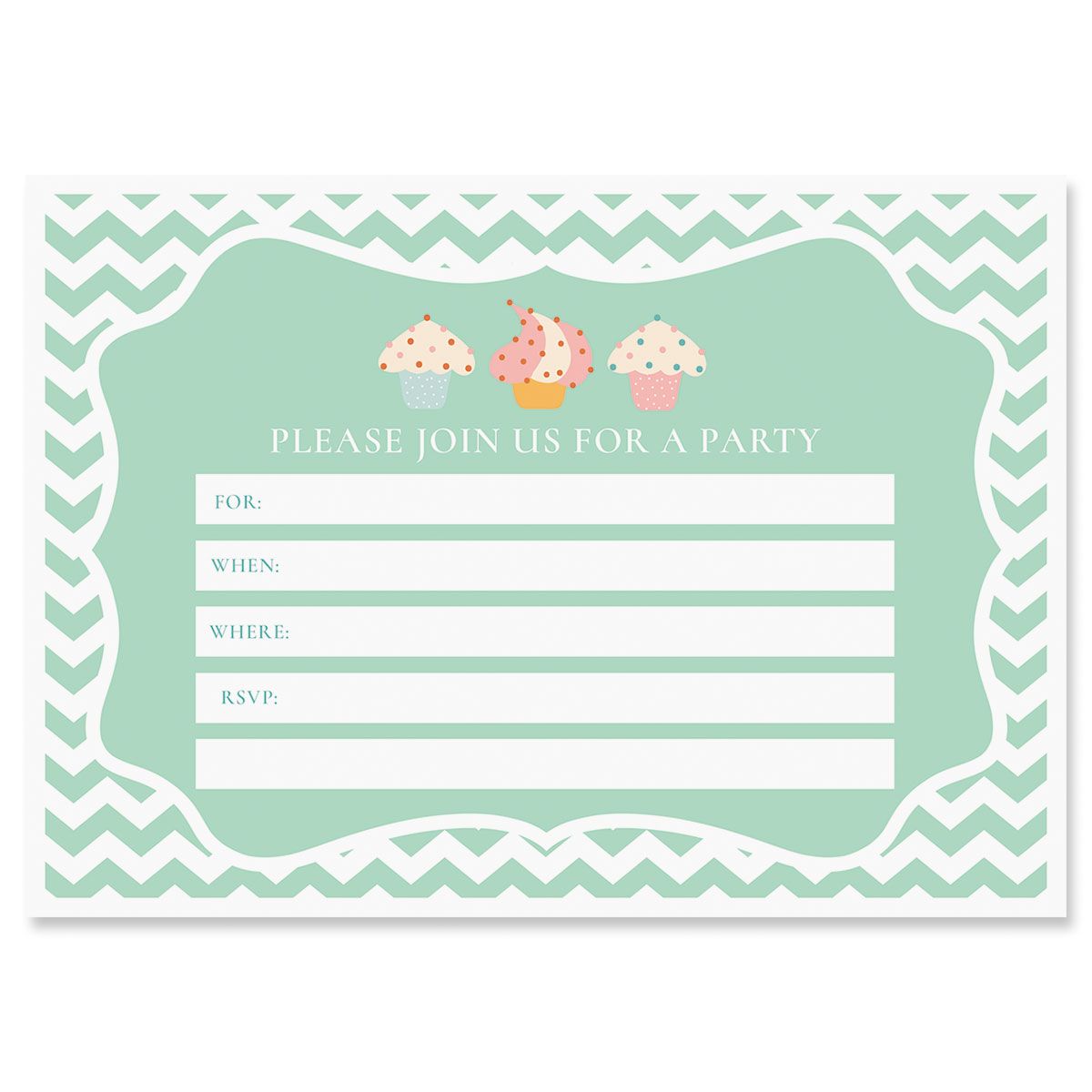 Cupcake Fill In The Blank Birthday Invitation