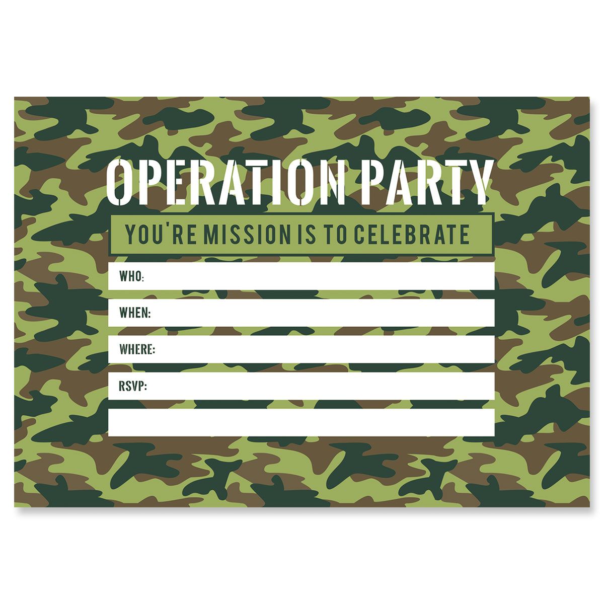 Operation Party Fill In The Blank Birthday Invitations
