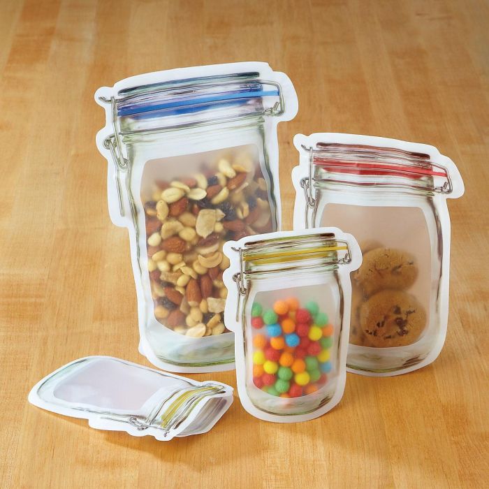 Mason Jar Zipper Bags Colorful Images