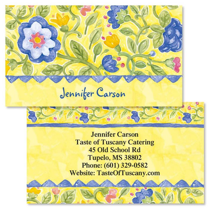 tuscan sun double sided business cards colorful images