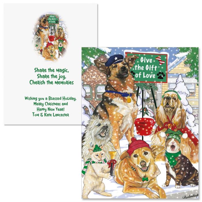 Give The Gift Note Card Size Christmas Cards