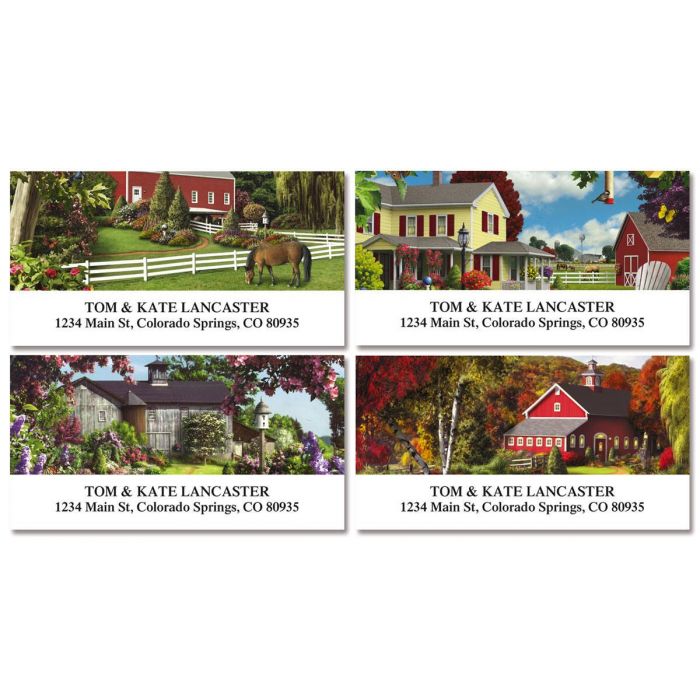 Country Life Deluxe Return Address Labels Colorful Images