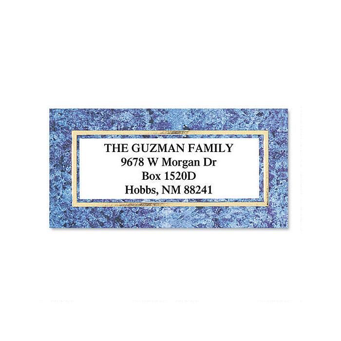 Granite Gold Foil Border Return Address Labels Colorful Images