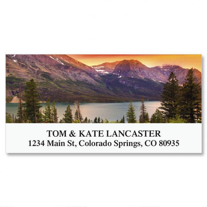 glacier-national-park-deluxe-return-address-labels-colorful-images