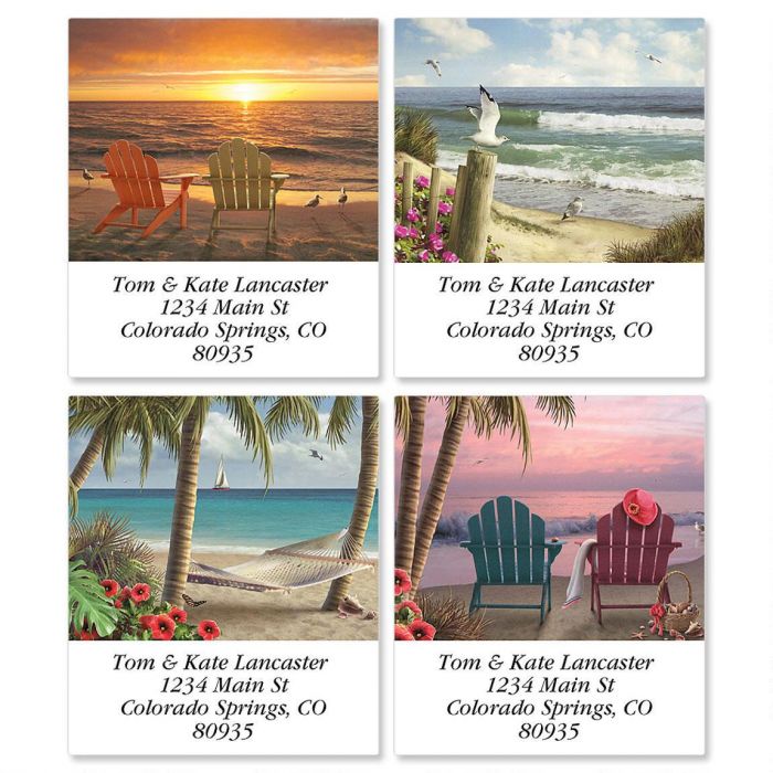 Coastal Dreams Select Return Address Labels Colorful Images