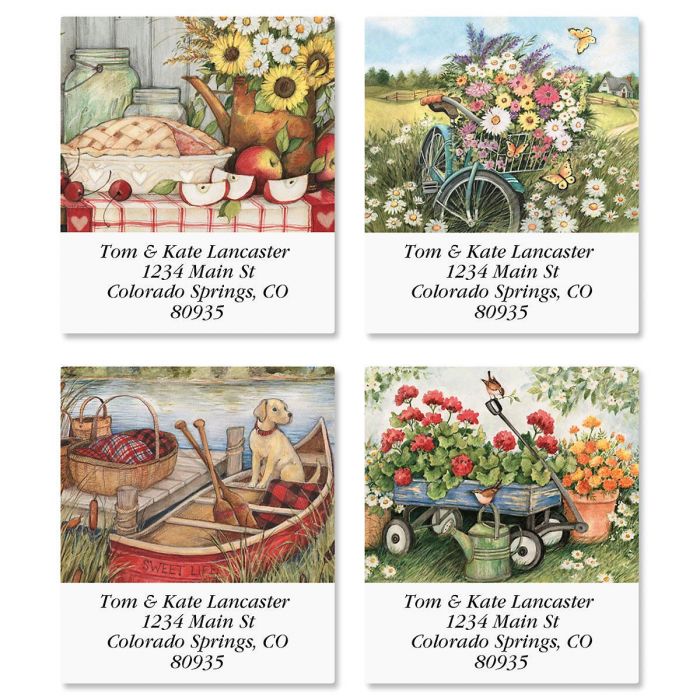 Heart and Home Select Return Address Labels Colorful Images