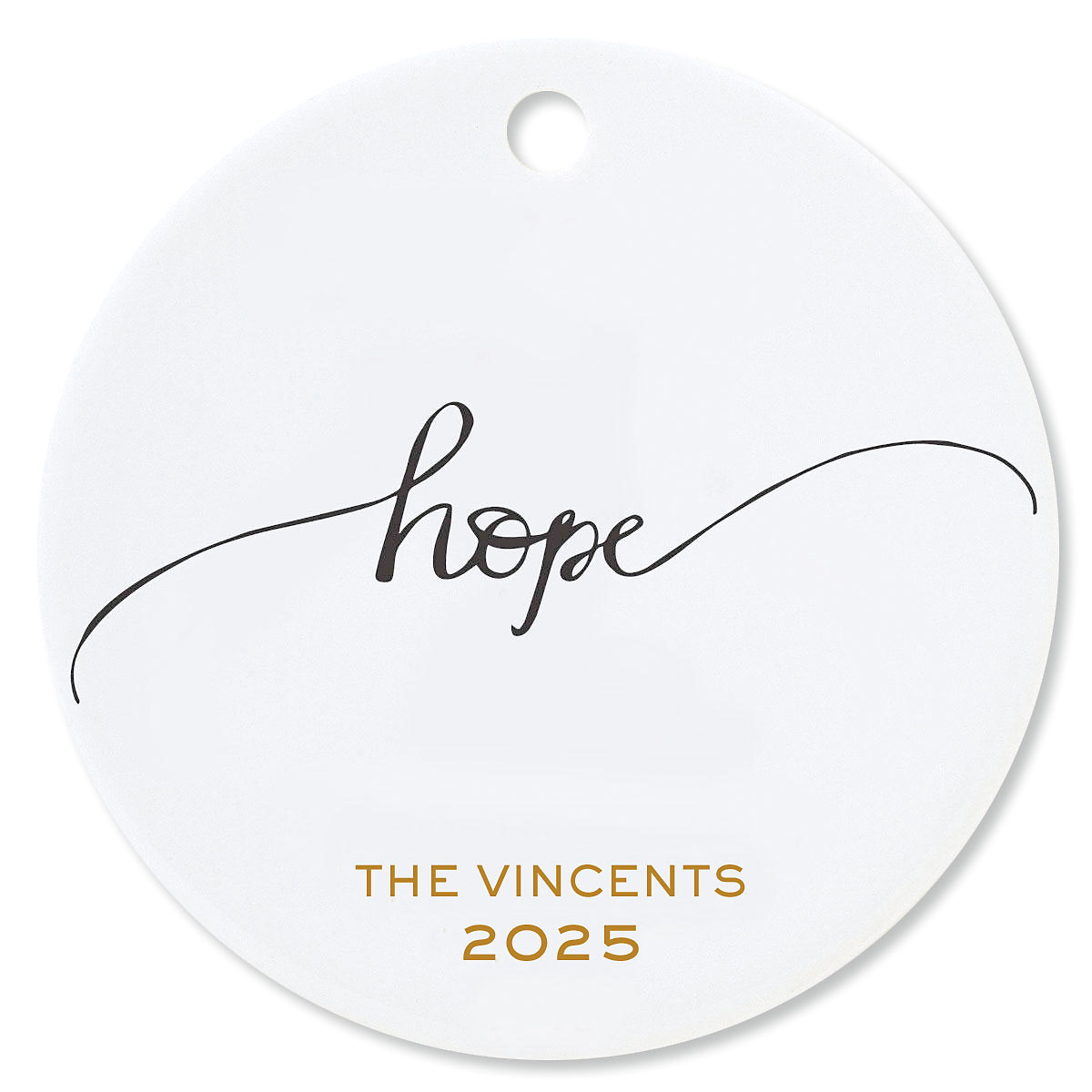 Custom Hope Round Christmas Ornament