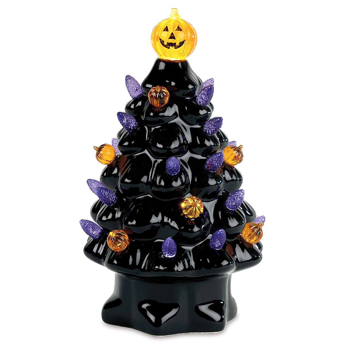 Arbre En Céramique Halloween - Avec 30 Lumières Orange Et 30 Lumières Violettes - Neuf - Déco Non électrique