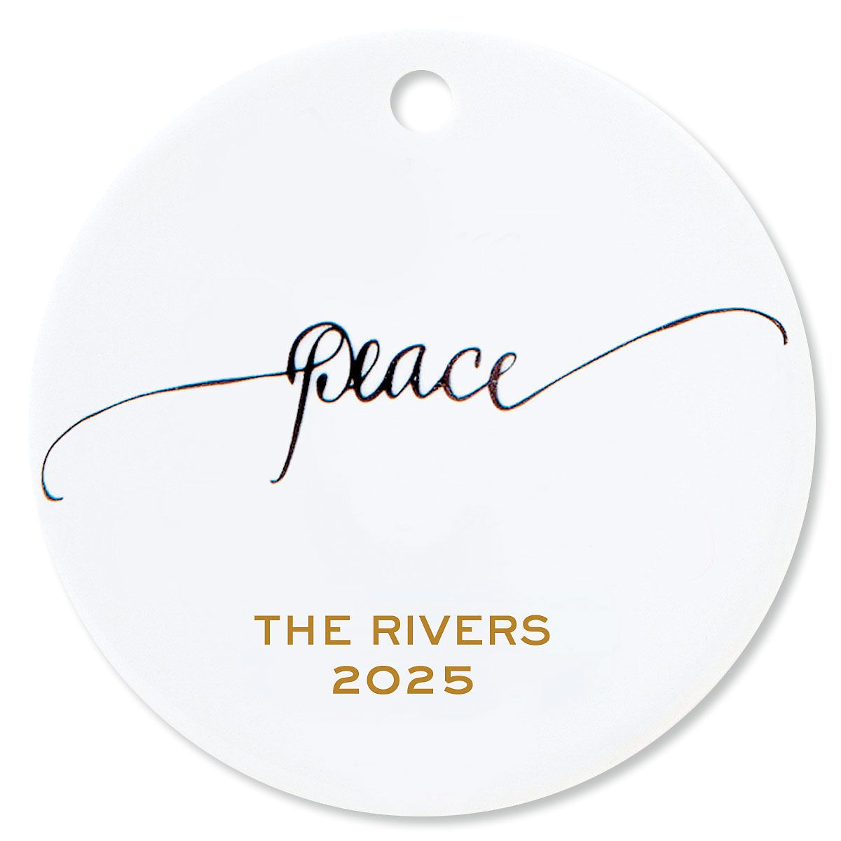 Custom Peace Round Christmas Ornament