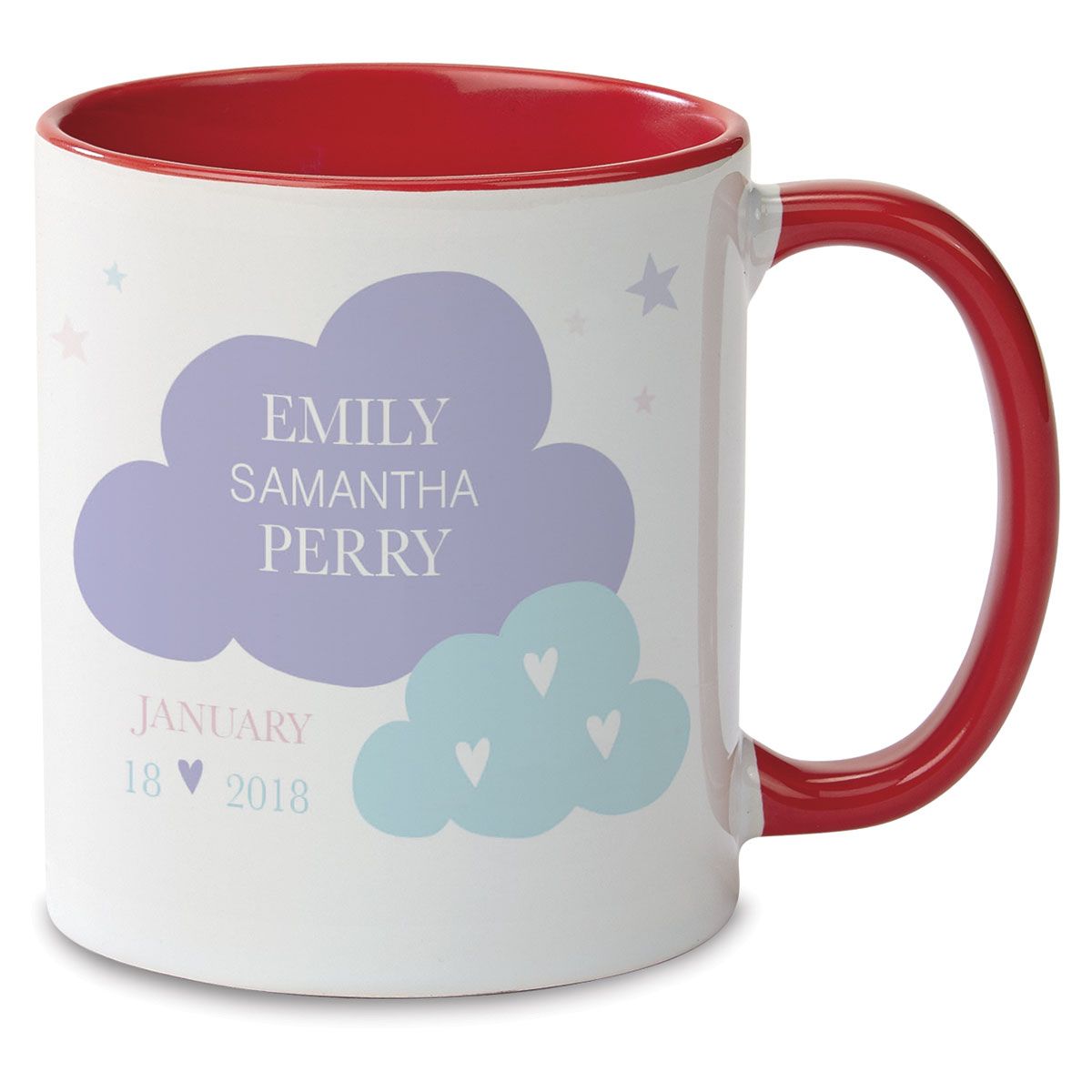 Baby Girl Custom Photo Mug - Red Handle