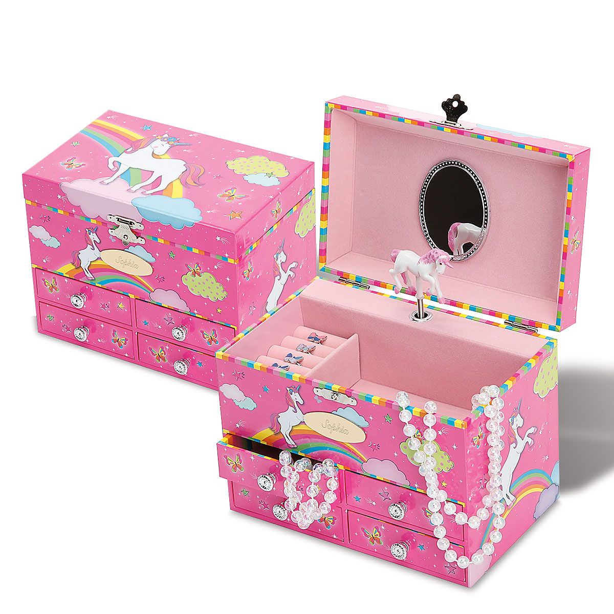 Unicorn Personalized Musical Jewelry Box Colorful Images