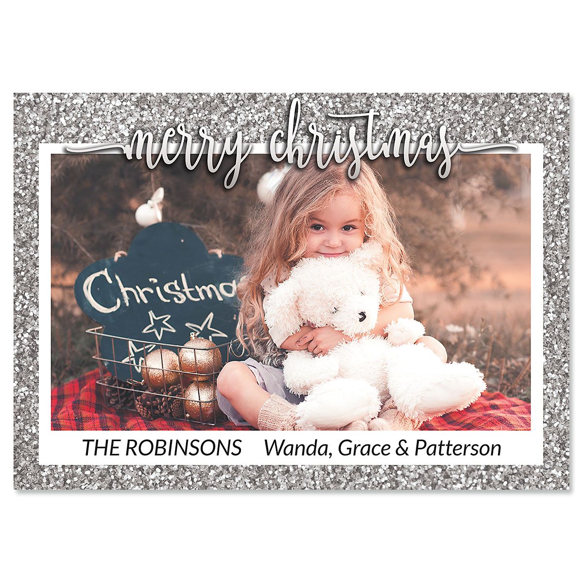 Silver Glitter Christmas Cards - 20