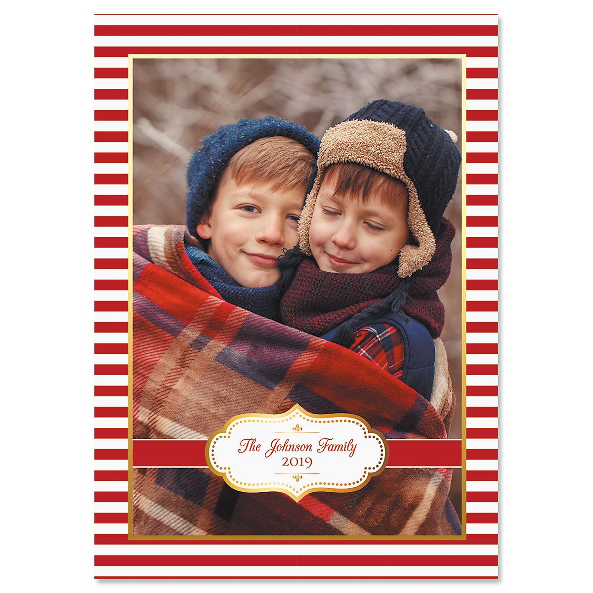 Red Stripes Christmas Cards - 40
