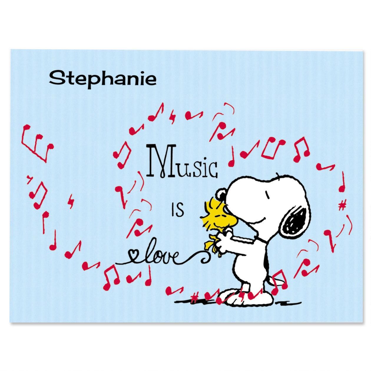 Music Snoopy™ Custom Note Cards Colorful Images