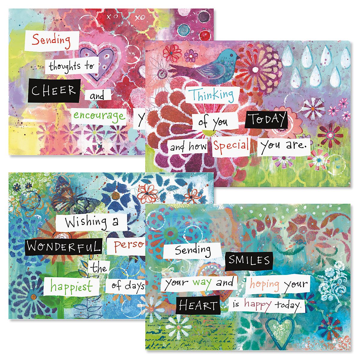 Care & Concern Thinking of You Greeting Cards  Colorful Images