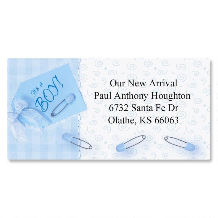 It's a Boy New Baby Border Return Address Labels | Colorful Images