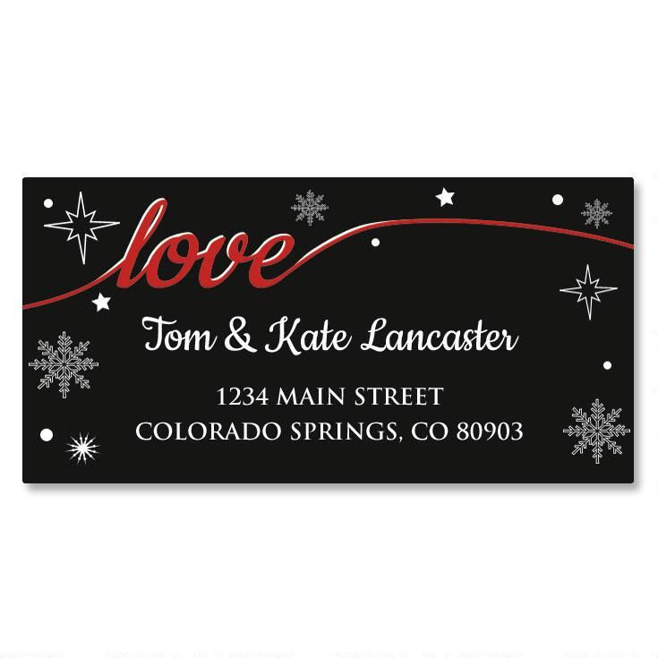 Christmas Love Border Return Address Labels