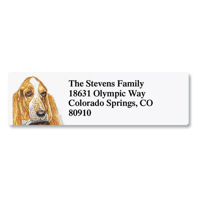 Don Eberhart Pet Portrait Classic Address Label-Basset Hound-F216BB Basset Hound