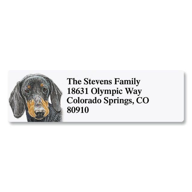 Don Eberhart Pet Portrait Classic Address Label-Dachshund-F216H Dachshund