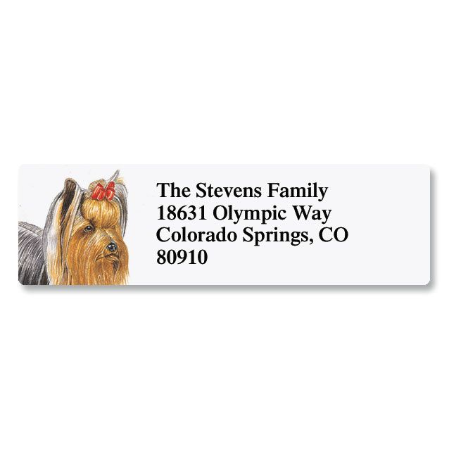 Don Eberhart Pet Portrait Classic Address Label-Yorkie-F216S Yorkie