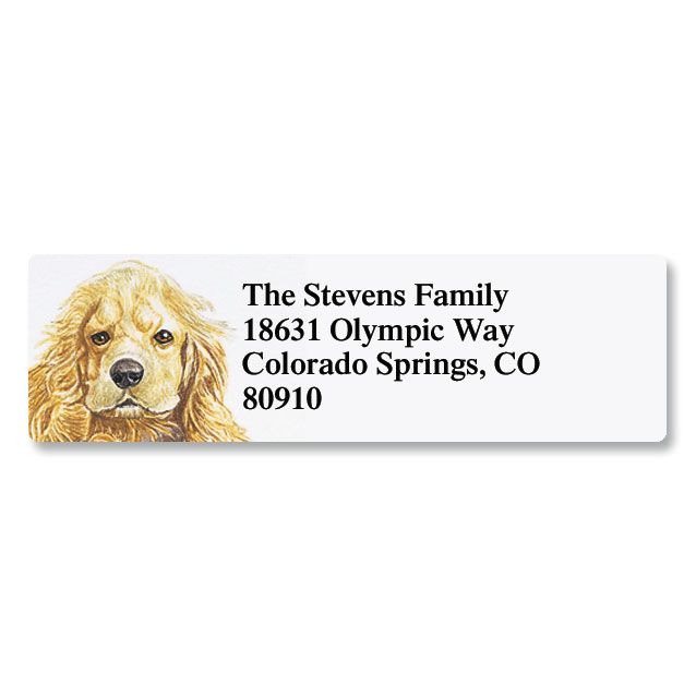 Don Eberhart Pet Portrait Classic Address Label-Cocker Spaniel-F216T Cocker Spaniel