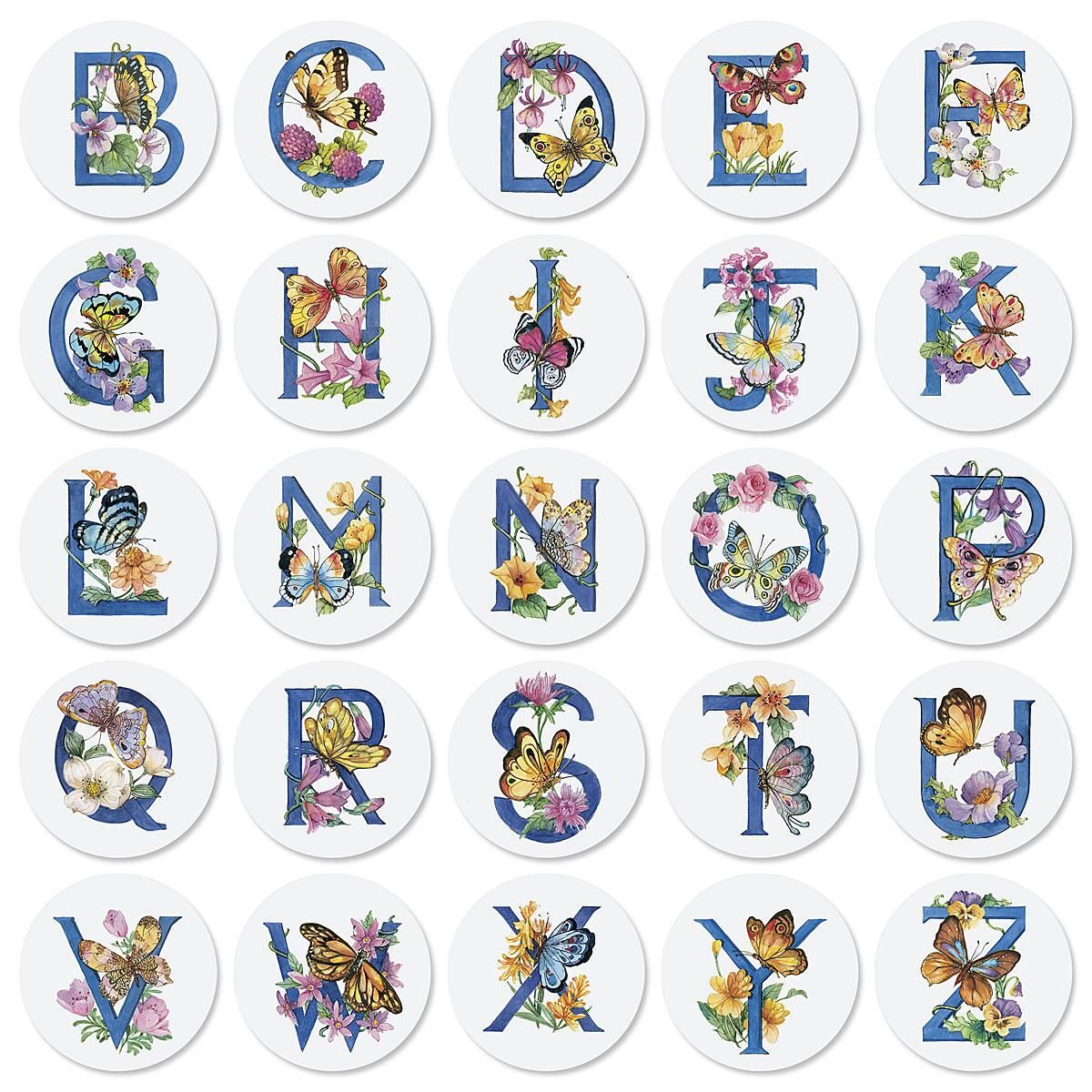 Butterfly Initial Envelope Seals Colorful Images