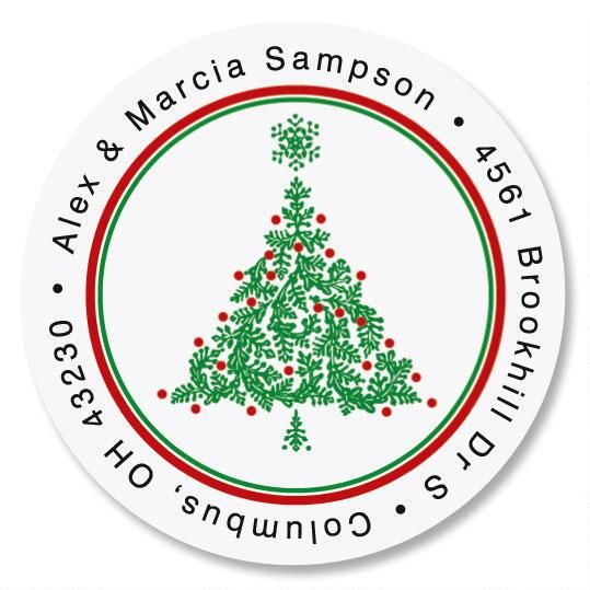 Holiday Address Label Whimsical Tree