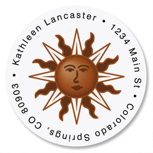 Sunburst Round Return Address Labels
