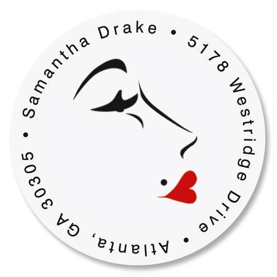 Flirty Round Return Address Labels