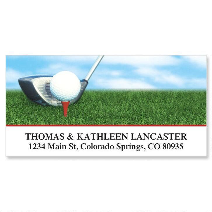 Golf Club Deluxe Return Address Labels Colorful Images