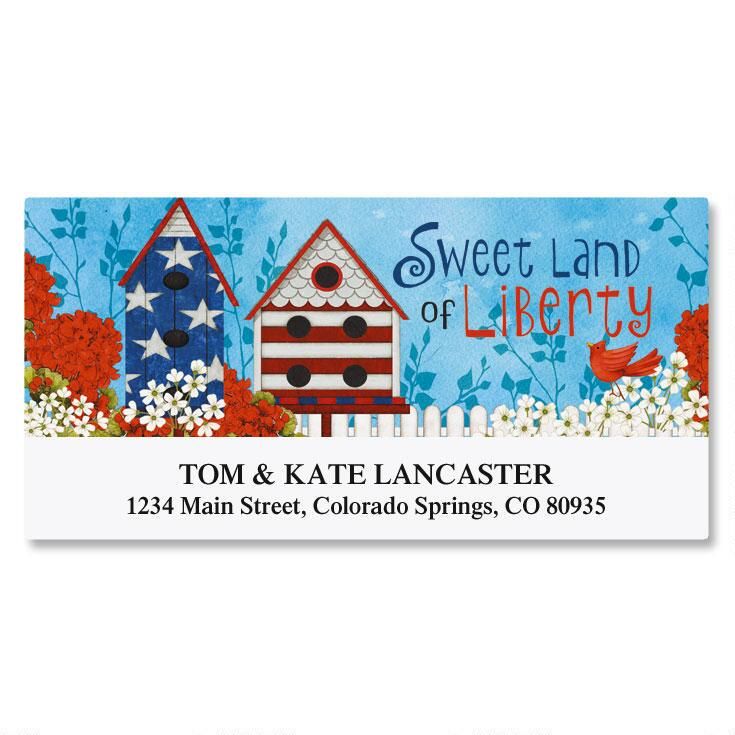 Land of Liberty Deluxe Return Address Labels Colorful Images